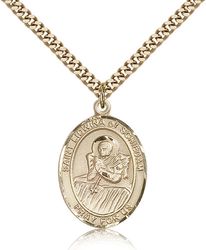 Gold Filled St. Lidwina of Schiedam Patron Saint Medal Pendant - Large" itemprop="image