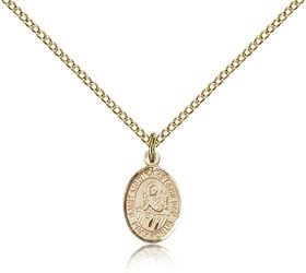 Gold Filled St. Lidwina of Schiedam Patron Saint Medal Pendant - Small" itemprop="image