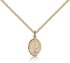 Gold Filled St. Lidwina of Schiedam Patron Saint Medal Pendant - Small" itemprop="image