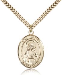 Gold Filled St. Lillian Patron Saint Medal Pendant - Large" itemprop="image