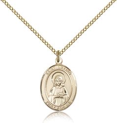 Gold Filled St. Lillian Patron Saint Medal Pendant - Medium" itemprop="image
