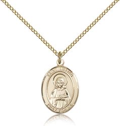 Gold Filled St. Lillian Patron Saint Medal Pendant - Medium" itemprop="image