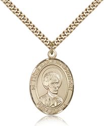 Gold Filled St. Louis Marie de Montfort Patron Saint Medal Pendant - Large" itemprop="image