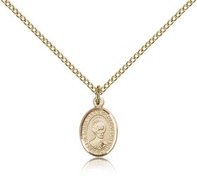 Gold Filled St. Louis Marie De Montfort Patron Saint Medal Pendant - Small" itemprop="image