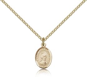 Gold Filled St. Louis Marie De Montfort Patron Saint Medal Pendant - Small" itemprop="image