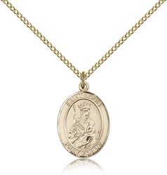 Gold Filled St. Louis Patron Saint Medal Pendant - Medium" itemprop="image