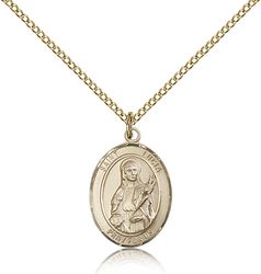 Gold Filled St. Lucia of Syracuse Patron Saint Medal Pendant - Medium" itemprop="image