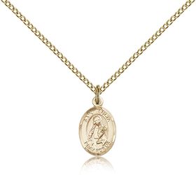 Gold Filled St. Lucia of Syracuse Patron Saint Medal Pendant - Small" itemprop="image