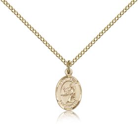 Gold Filled St. Luke the Apostle Patron Saint Medal Pendant - Small" itemprop="image