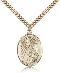 Gold Filled St. Margaret Mary Alacoque Patron Saint Medal Pendant - Large" itemprop="image