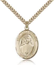 Gold Filled St. Maria Faustina Patron Saint Medal Pendant - Large" itemprop="image