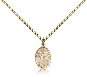 Gold Filled St. Maria Faustina Patron Saint Medal Pendant - Small" itemprop="image