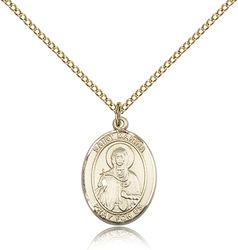 Gold Filled St. Marina Patron Saint Medal Pendant - Medium" itemprop="image