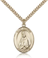 Gold Filled St. Martha Patron Saint Medal Pendant - Large" itemprop="image