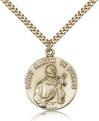 Gold Filled St. Martin de Porres Medal Pendant" itemprop="image