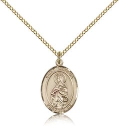 Gold Filled St. Matilda Patron Saint Medal Pendant - Medium" itemprop="image