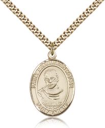 Gold Filled St. Maximilian Kolbe Patron Saint Medal Pendant - Large" itemprop="image