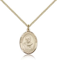 Gold Filled St. Maximilian Kolbe Patron Saint Medal Pendant - Medium" itemprop="image