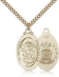 Gold Filled St. Michael / Air Force Medal Pendant" itemprop="image