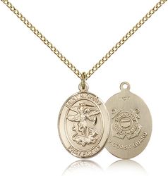 Gold Filled St. Michael / Coast Guard Patron Saint Medal Pendant - Medium" itemprop="image