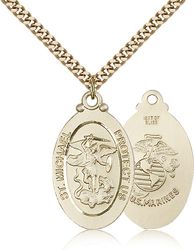 Gold Filled St. Michael / Marines Medal Pendant" itemprop="image