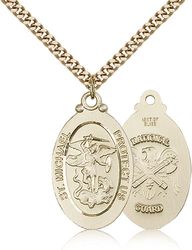 Gold Filled St. Michael / National Guard Medal Pendant" itemprop="image