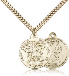 Gold Filled St. Michael the Archangel Medal Pendant" itemprop="image