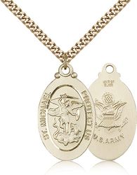 Gold Filled St. Michael the Archangel Medal Pendant" itemprop="image