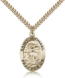 Gold Filled St. Michael the Archangel Medal Pendant" itemprop="image