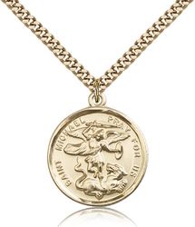 Gold Filled St. Michael the Archangel Medal Pendant" itemprop="image