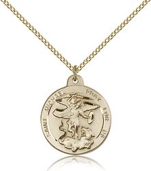 Gold Filled St. Michael the Archangel Medal Pendant" itemprop="image