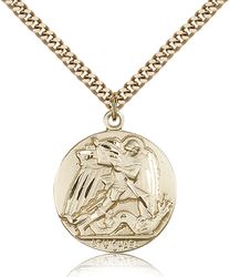 Gold Filled St. Michael the Archangel Medal Pendant" itemprop="image