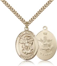 Gold Filled St. Michael the Archangel Patron Saint Medal Pendant - Large" itemprop="image