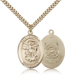 Gold Filled St. Michael the Archangel Patron Saint Medal Pendant - Large" itemprop="image