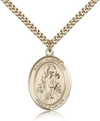 Gold Filled St. Nicholas Patron Saint Medal Pendant - Large" itemprop="image