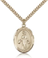 Gold Filled St. Nino de Atocha Patron Saint Medal Pendant - Large" itemprop="image