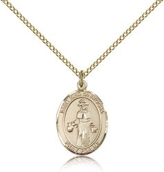 Gold Filled St. Nino de Atocha Patron Saint Medal Pendant - Medium" itemprop="image