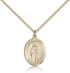 Gold Filled St. Odilia Patron Saint Medal Pendant - Medium" itemprop="image