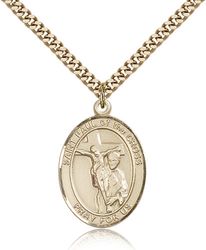 Gold Filled St. Paul of the Cross Patron Saint Medal Pendant - Large" itemprop="image