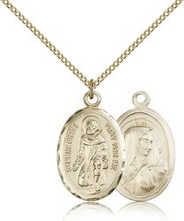 Gold Filled St. Peregrine Medal Pendant" itemprop="image