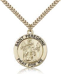 Gold Filled St. Peregrine Medal Pendant" itemprop="image