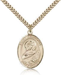 Gold Filled St. Perpetua Patron Saint Medal Pendant - Large" itemprop="image