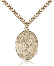 Gold Filled St. Peter Nolasco Patron Saint Medal Pendant - Large" itemprop="image