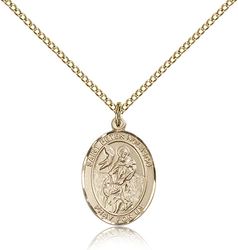 Gold Filled St. Peter Nolasco Patron Saint Medal Pendant - Medium" itemprop="image