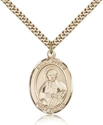 Gold Filled St. Pius X Patron Saint Medal Pendant - Large" itemprop="image