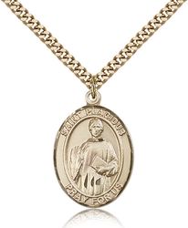 Gold Filled St. Placidus Patron Saint Medal Pendant - Large" itemprop="image