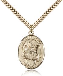 Gold Filled St. Raymond Nonnatus Patron Saint Medal Pendant - Large" itemprop="image