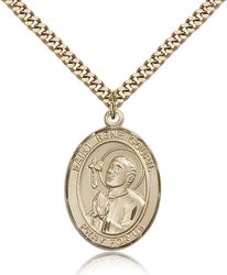 Gold Filled St. Rene Goupil Patron Saint Medal Pendant - Large" itemprop="image