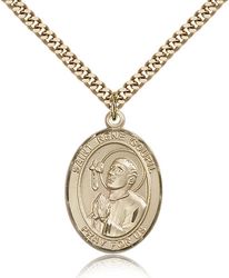 Gold Filled St. Rene Goupil Patron Saint Medal Pendant - Large" itemprop="image