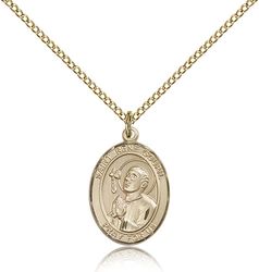 Gold Filled St. Rene Goupil Patron Saint Medal Pendant - Medium" itemprop="image